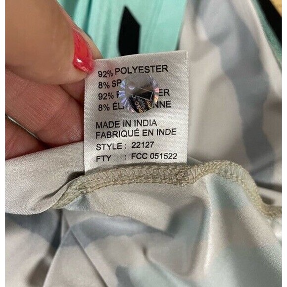 Jamie Sadock Golf Top Mock 1/4 zip Short Sleeve Rock Stripe Spandex Small EUC - Picture 10 of 10